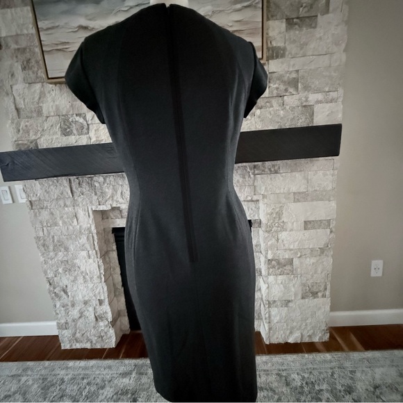 Lafayette 148 Black Sheath Dress Cap Sleeve Stretch Career Size 4 - Picture 4 of 10